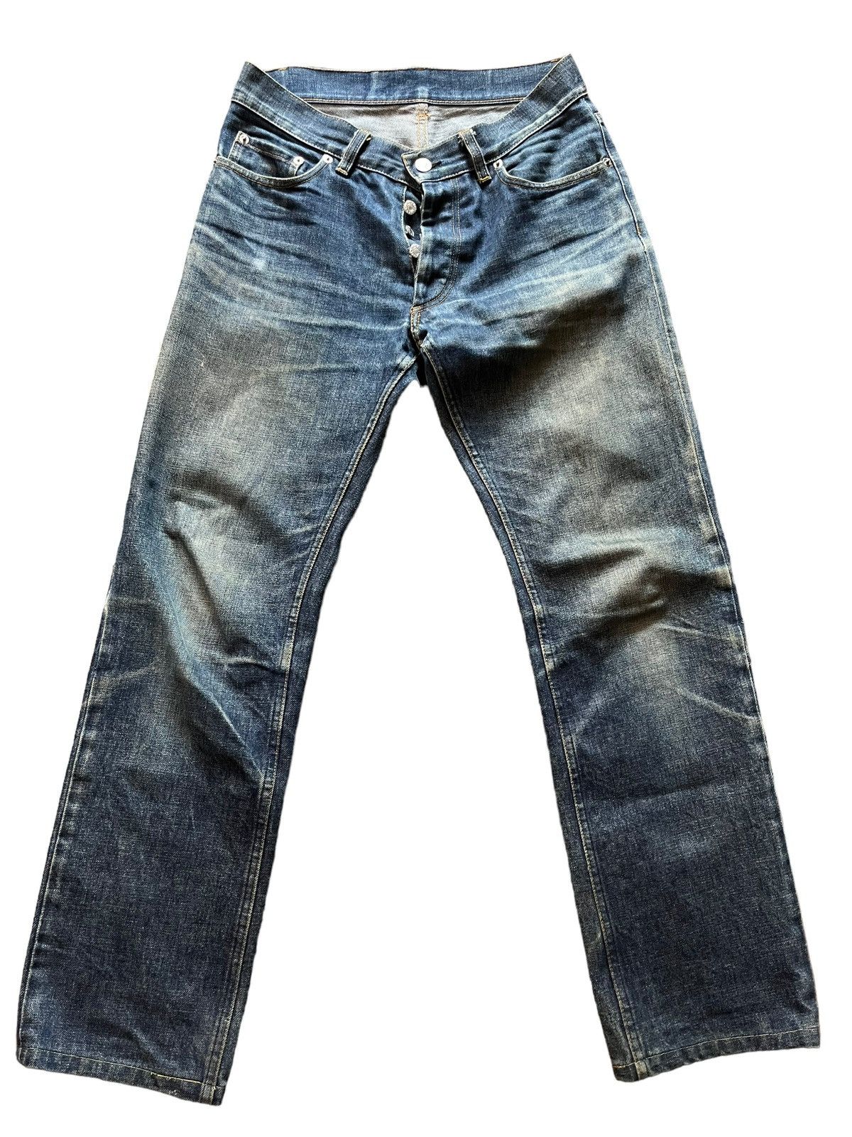 Image of 1998 Dark Wash Straight Fit Helmut Lang Denim in Blue, Men's (Size 30)