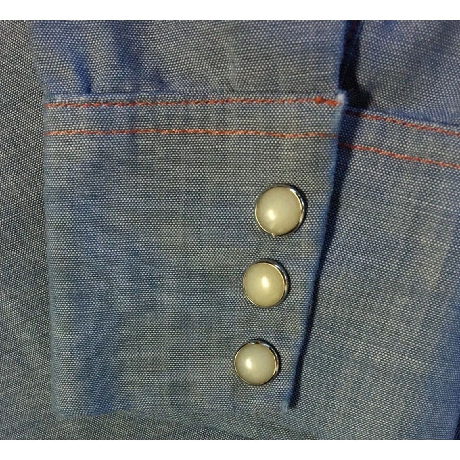 Vintage Vintage 60s 70s JC Penney Big Mac Native Art Pearl Snap Shirt M USA Western Chambray Size US M / EU 48-50 / 2 - 6 Thumbnail