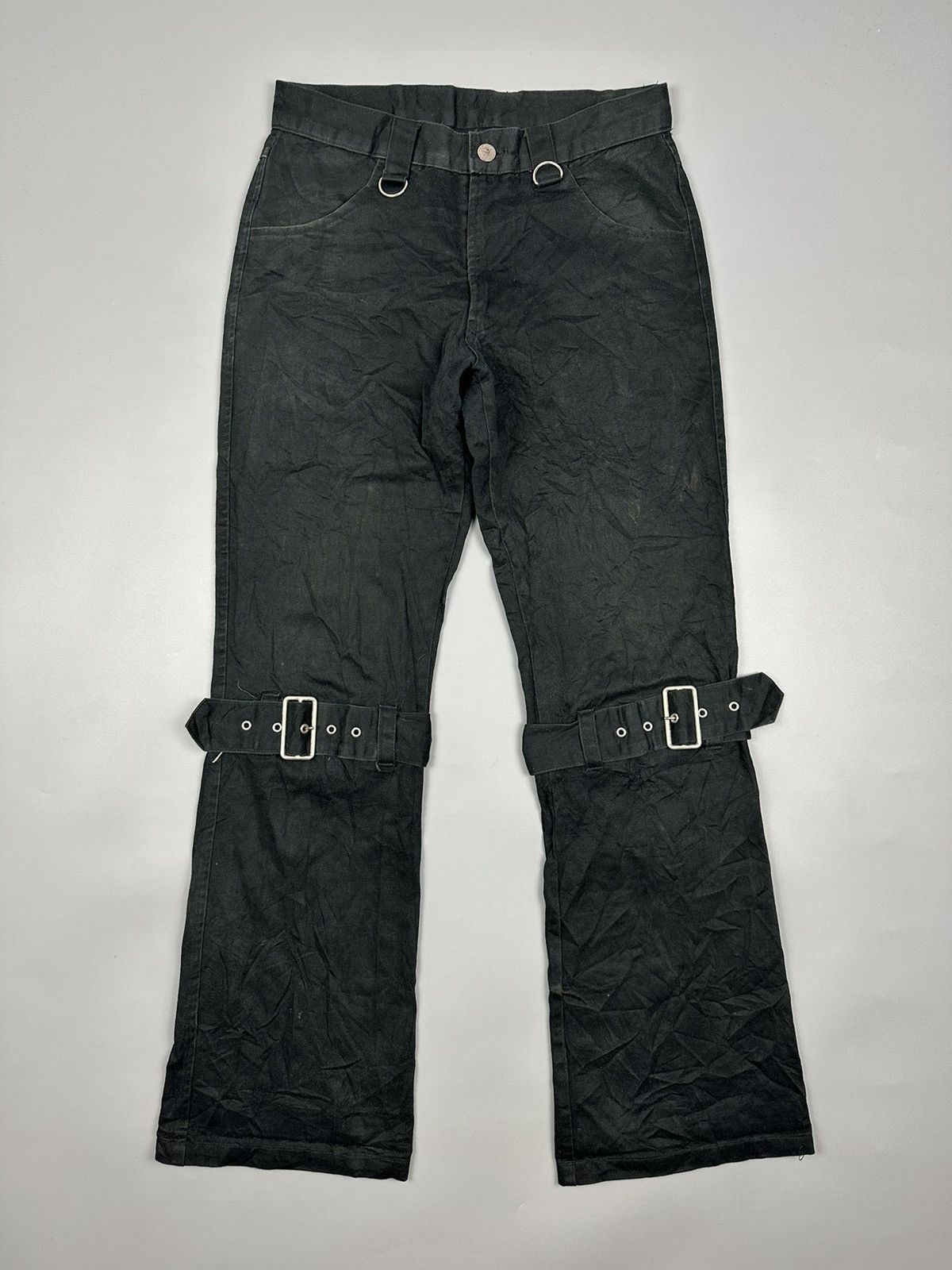 If Six Was Nine × Le Grande Bleu (L.G.B.) 🔥Flared🔥 Secret Agents Bondage Punk Flared Pants Size US 28 / EU 44 - 1 Thumbnail