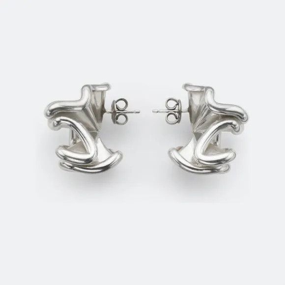 Bottega Veneta o1n1vont1124 Size: OS / Whirl Earrings in Silver Size ONE SIZE - 1 Thumbnail