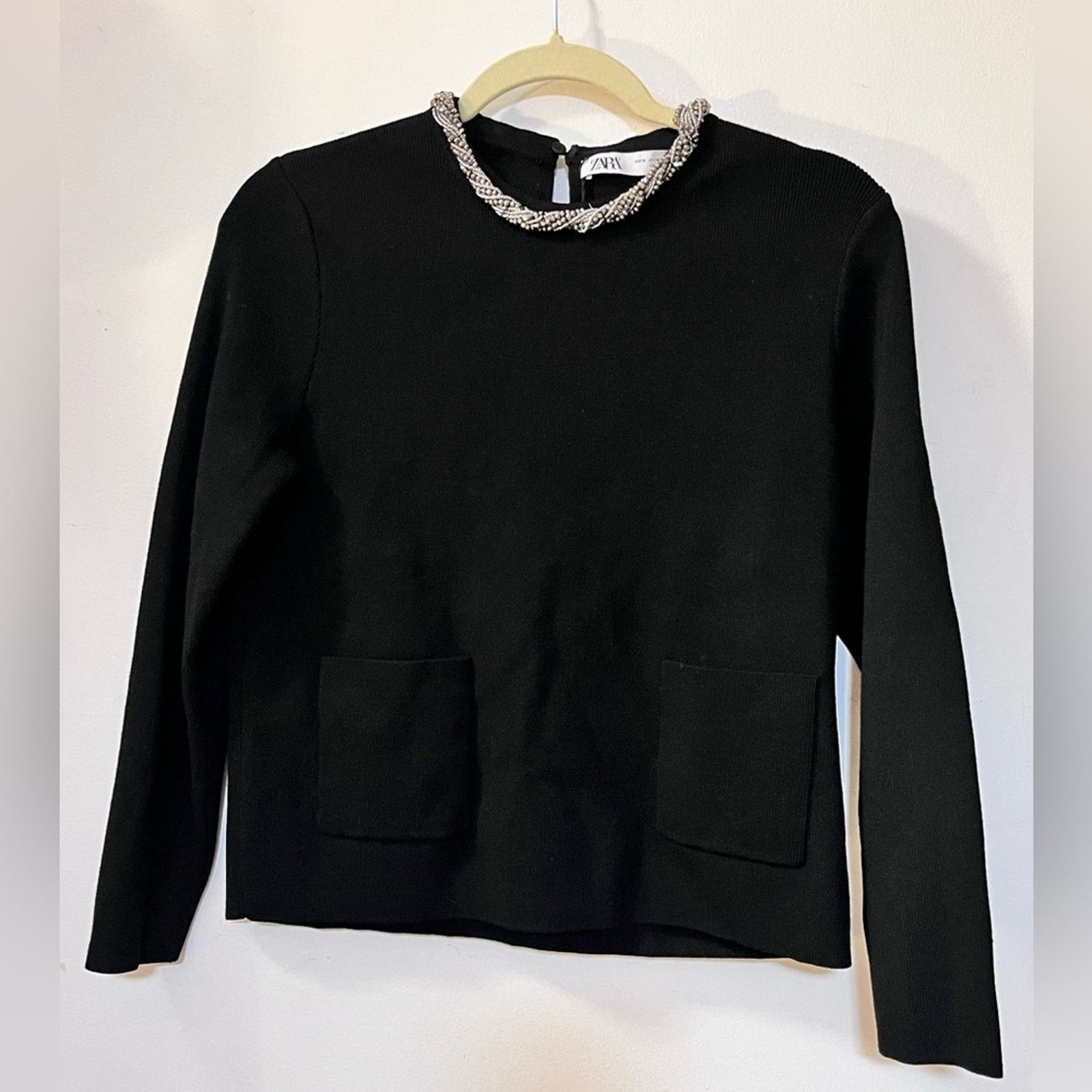 Zara Nwt-Zara- JEWEL NECK KNIT SWEATER-M Size M / US 6-8 / IT 42-44 - 4 Thumbnail
