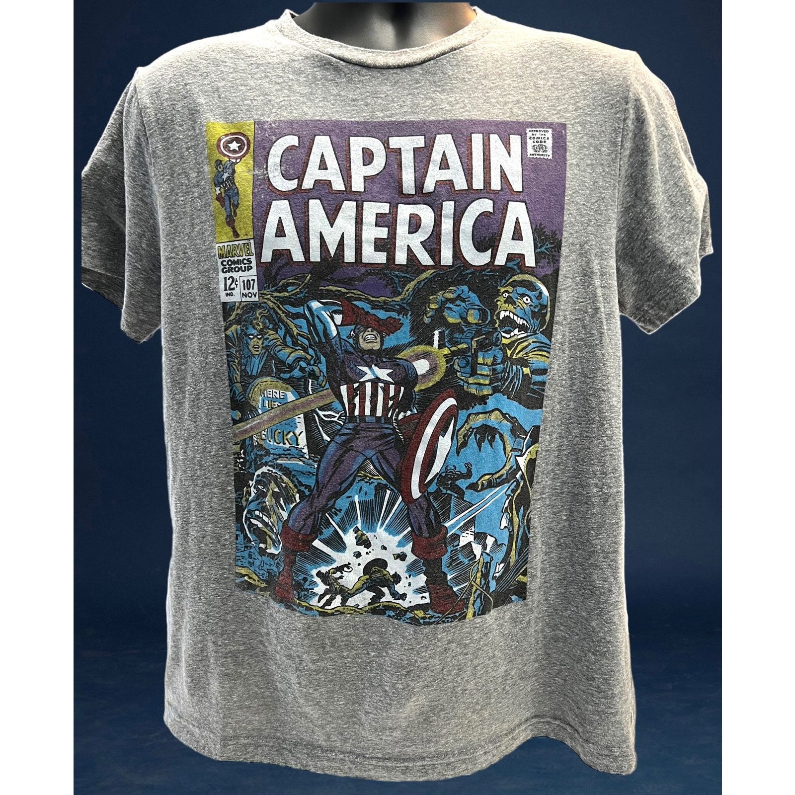 Marvel Comics Marvel Captain America Comic #107 T-Shirt – Medium – Gray Size US M / EU 48-50 / 2 - 1 Thumbnail