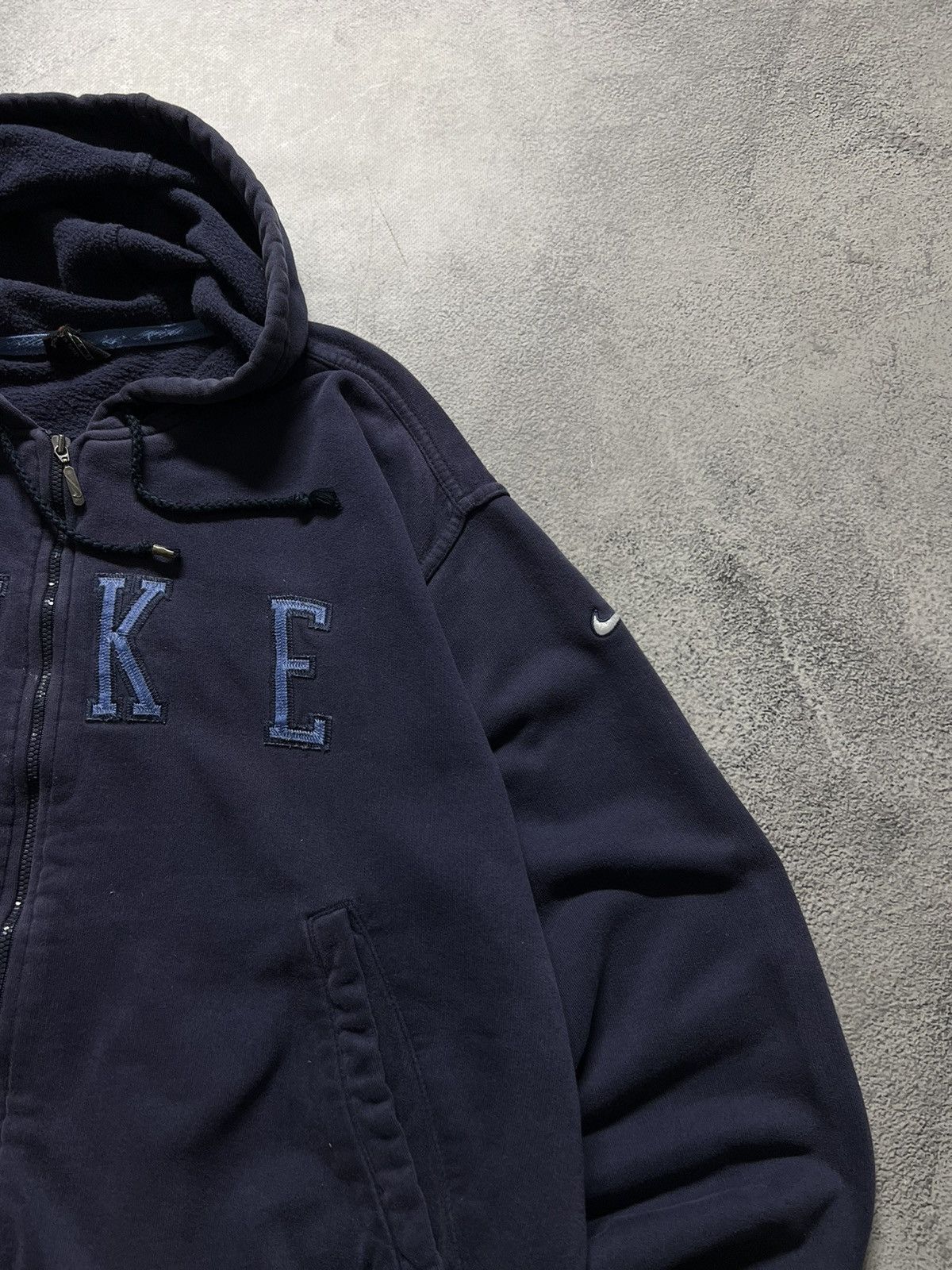 Nike × Vintage Vintage Y2k Nike 💙 Faded Spell Out Oversized Zip Hoodie 90’s Size L / US 10 / IT 46 - 7 Thumbnail