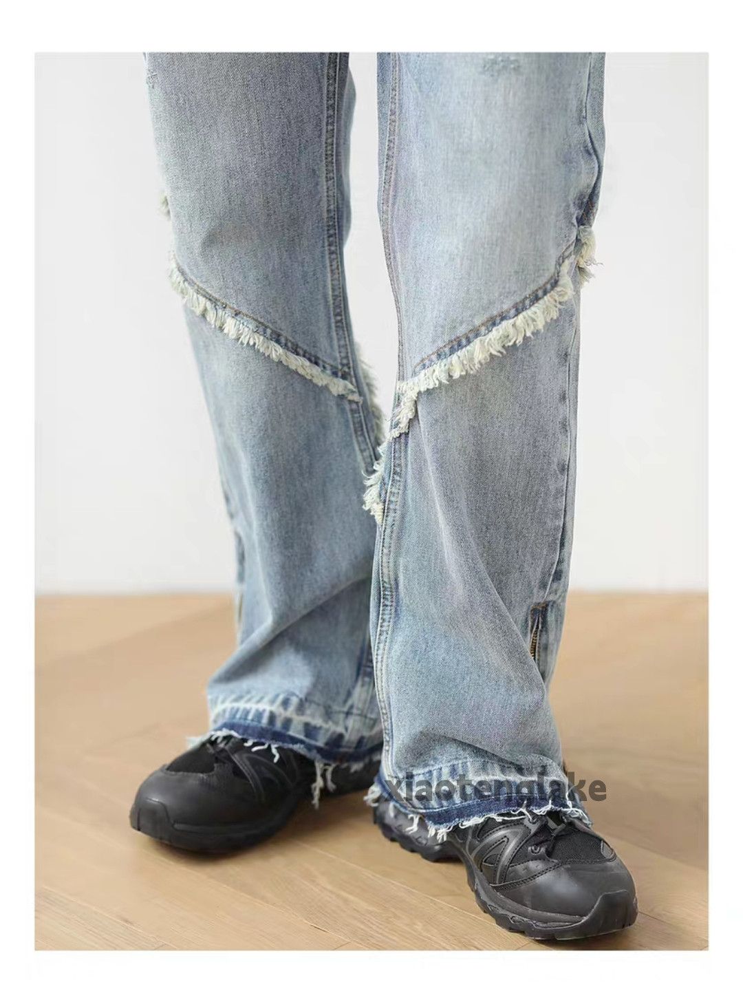 Jean zx vintage washed faded punk grunge bootcut zipper jeans Size US 36 / EU 52 - 2 Thumbnail