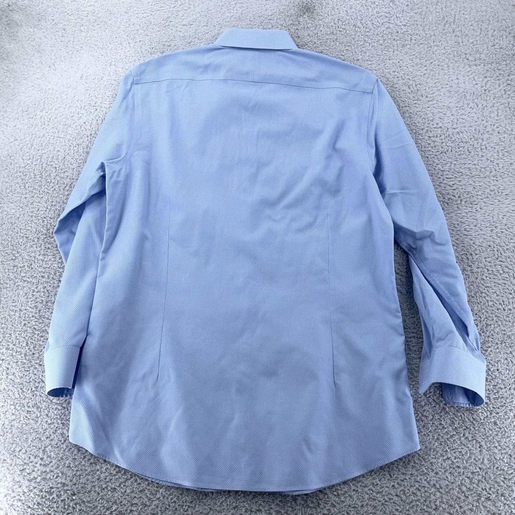 Charles Tyrwhitt Charles Tyrwhitt Dress Shirt Mens 17/35 Blue Non Iron Extra Slim Fit French Cuff Size 46R - 3 Thumbnail