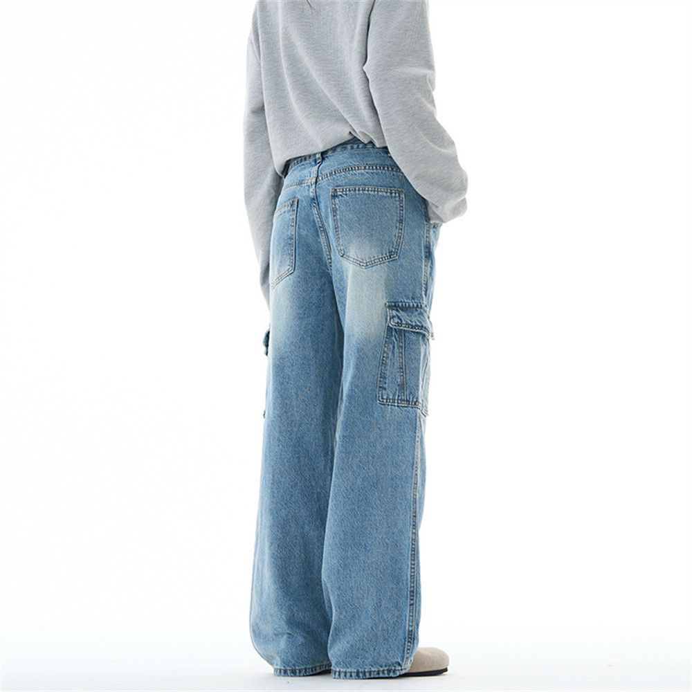Japanese Brand Men's Retro Punk Distressed Multi-Pocket Cargo Jeans Size US 32 / EU 48 - 3 Thumbnail
