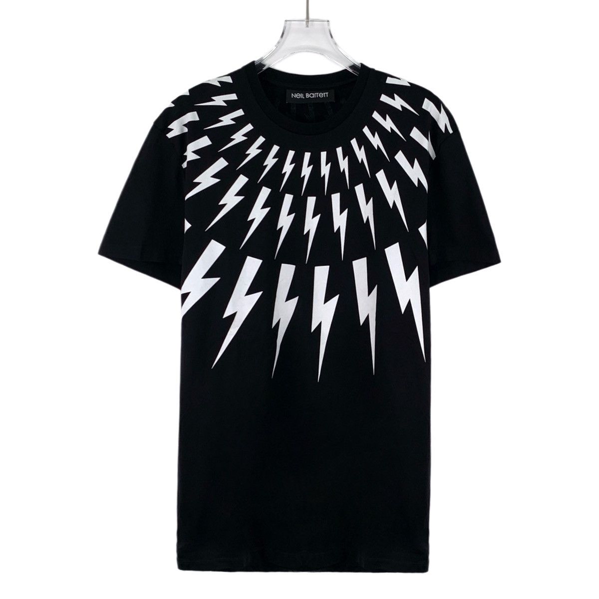 Neil Barrett Neil Barrett Black Lightning Print Crew Neck T-shirt K26WX Size US XS / EU 42 / 0 - 1 Thumbnail