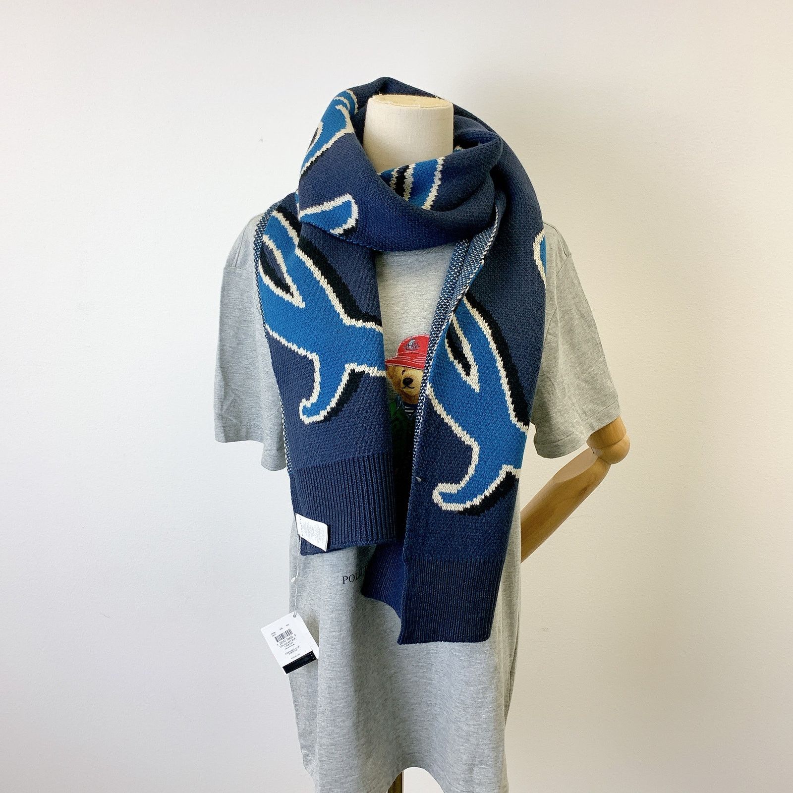 Coach Coach CY038 Coach Script Print Knit Muffler IN Navy Size ONE SIZE - 1 Thumbnail