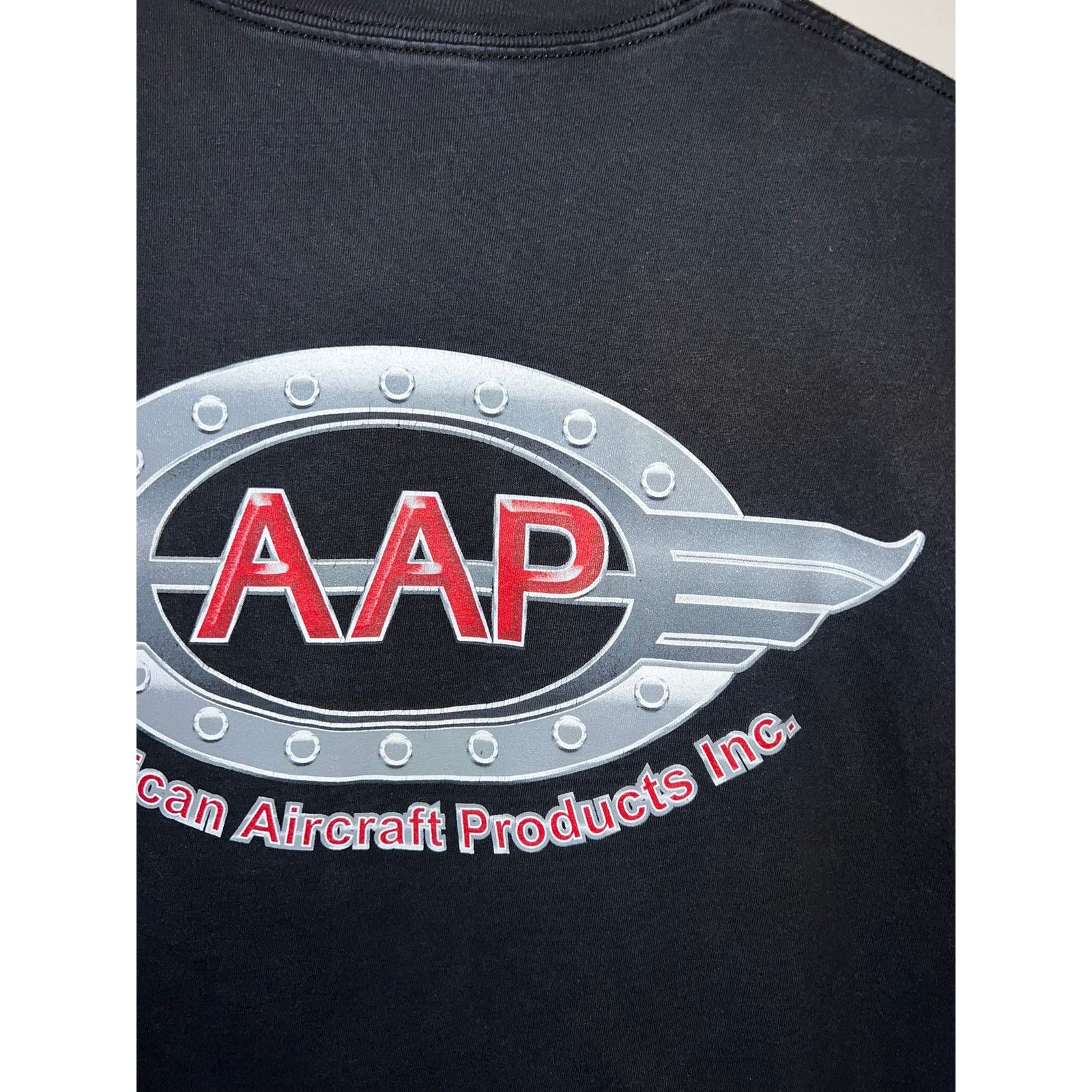 Hanes Y2K AAP American Aircraft Products Inc Logo Shirt 2000s XL Size US XL / EU 56 / 4 - 7 Thumbnail