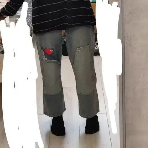 Other Men Jeans Patchwork Multi-Pocket Couple Denim Pants Size US 29 - 3 Thumbnail