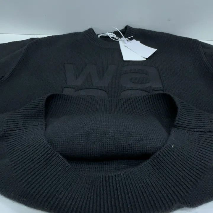 Alexander Wang Alexander Wang Black Logo Print Long Sleeve Sweater - Size L / US 10 / IT 46 - 8 Thumbnail