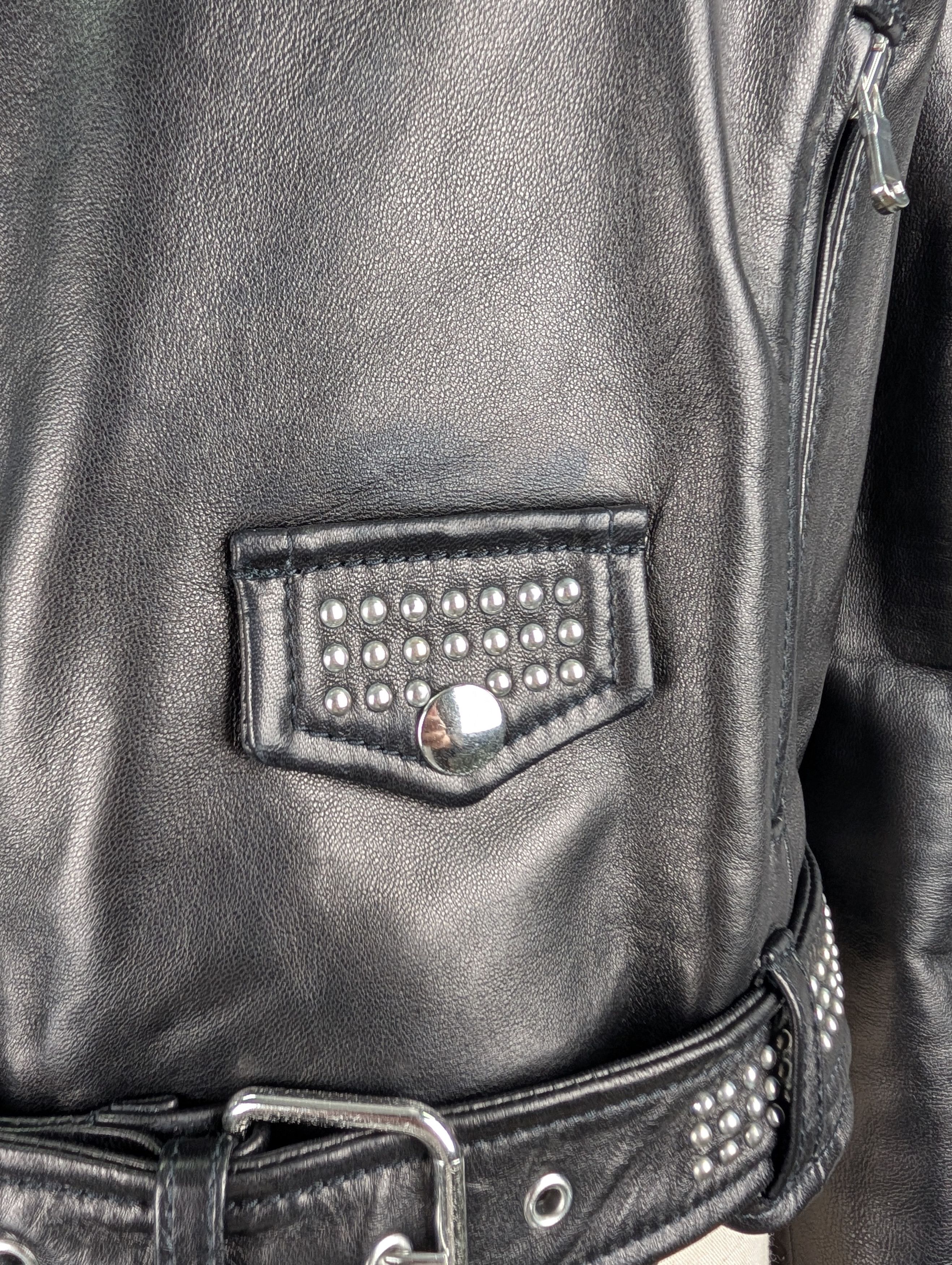 RED Valentino Red Valentino Black Leather Biker Jacket with Silver Collar Size S / US 4 / IT 40 - 3 Thumbnail