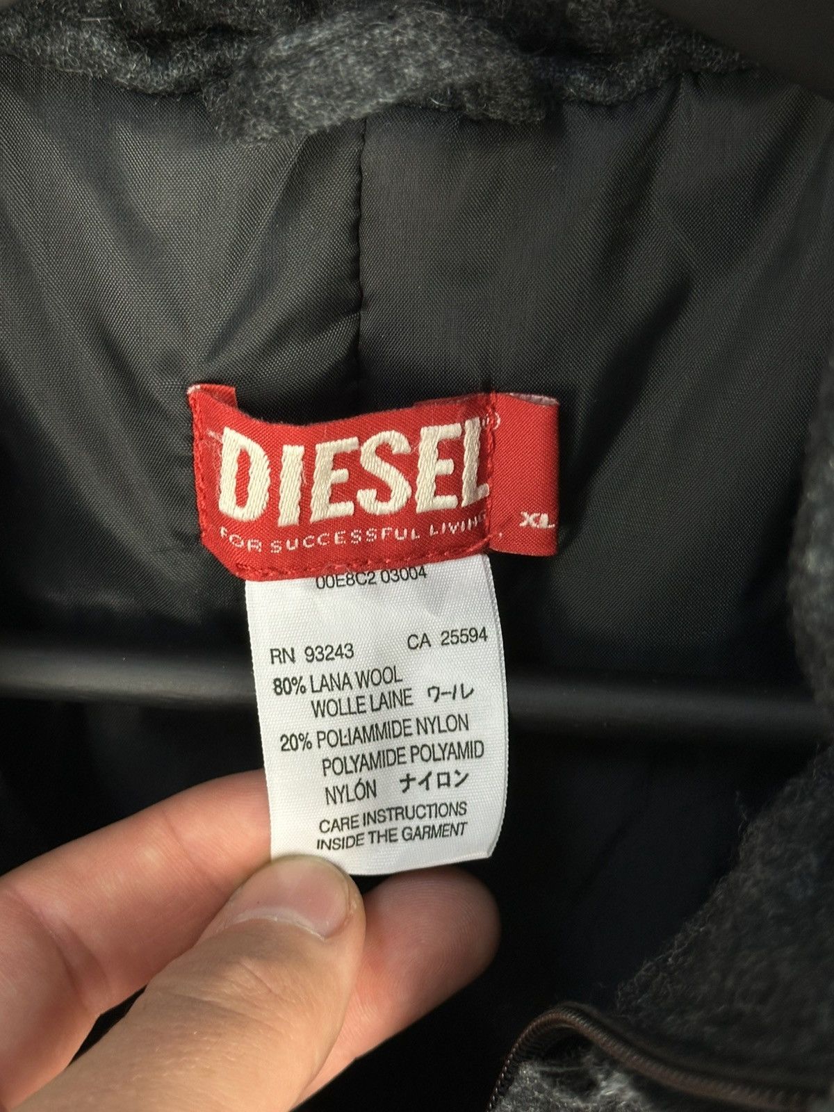 Diesel × If Six Was Nine × Vintage Y2K Diesel Vintage Disstressed Wool Zip Hooded Jacket Size L / US 10 / IT 46 - 6 Thumbnail