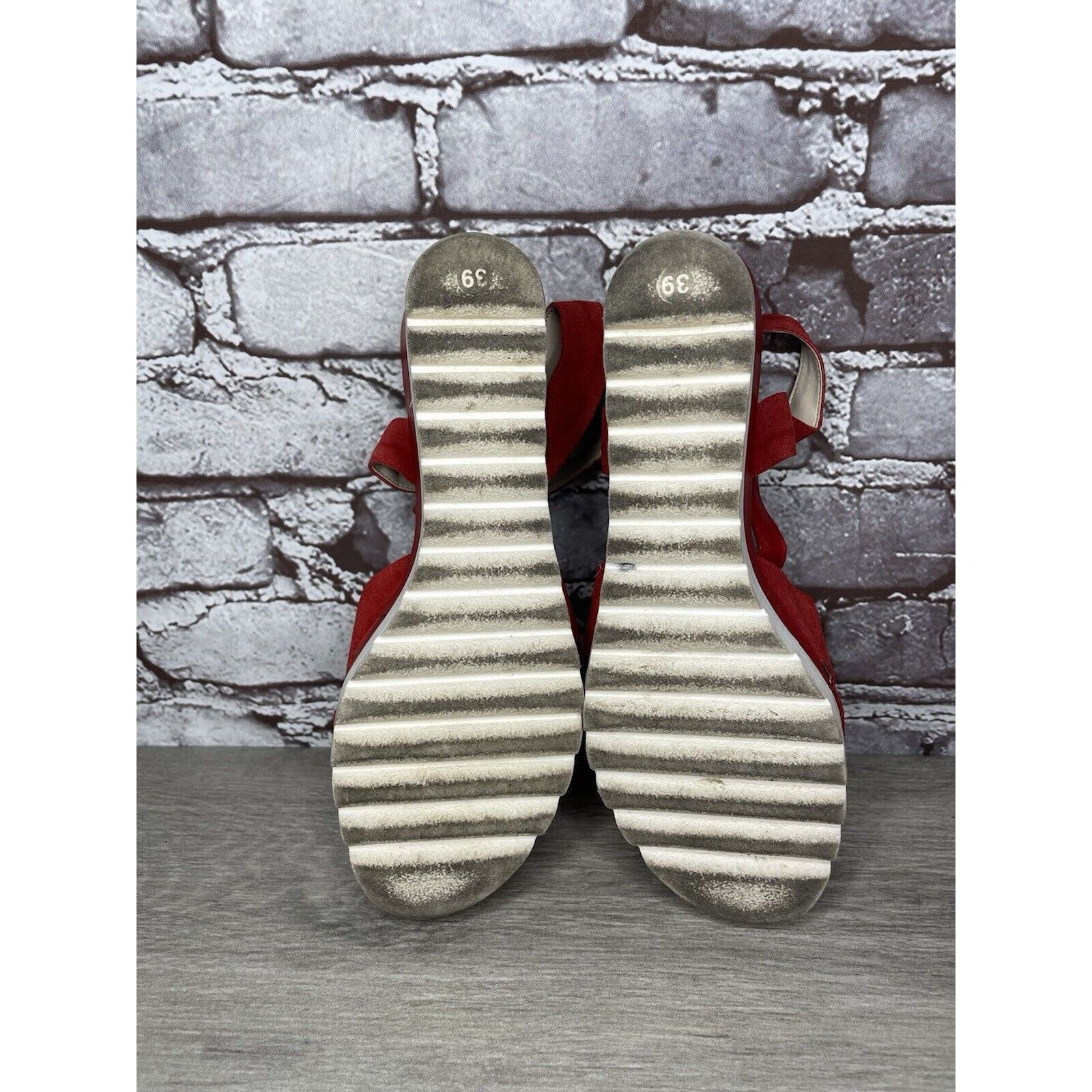 Other Bournazos Athens Red Suede Leather Ankle Strap Wedge Sandals Size US 8.5 / IT 38.5 - 18 Thumbnail