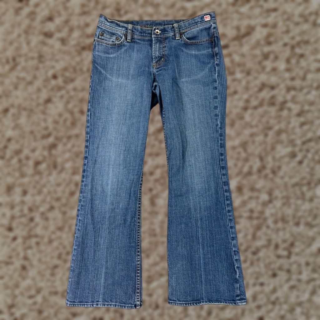 Express Express Jeans Bootcut Denim 30x29 Womens 8 Blue Cotton Elastane Low Rise 5-Pocket Design Inseam 29 Regular Size 30" / US 8 / IT 44 - 1 Thumbnail