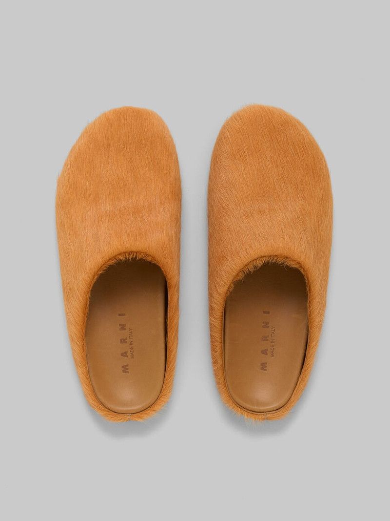 Marni o1f1d3z0526 Long-Haired Calfskin Fussbett Sabot in Pumpkin Size US 8 / EU 41 - 4 Thumbnail