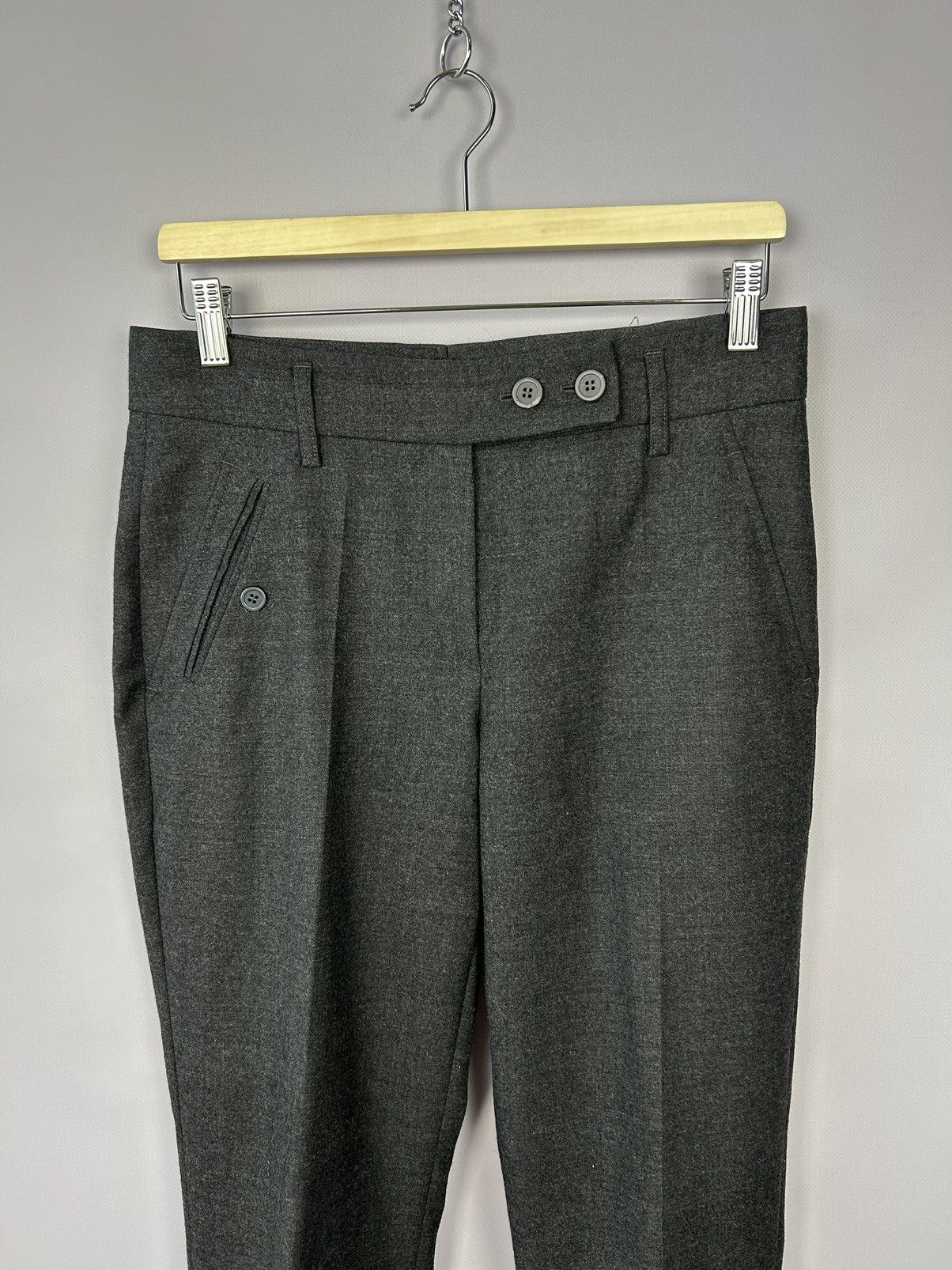 Brunello Cucinelli Gunex by Brunello Cucinelli Gray Wool Cashmere Pants US6 Size 28" / US 6 / IT 42 - 2 Thumbnail