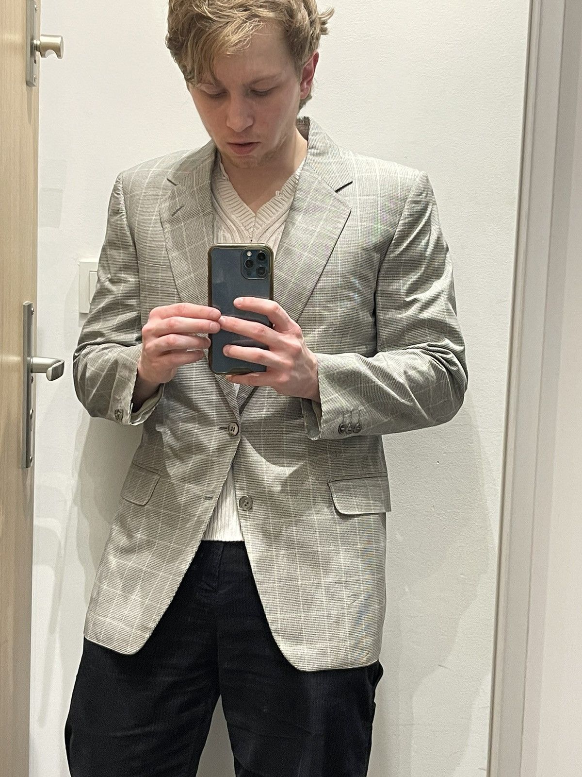 Lanvin Archive Lanvin White Stripped Grey Blazer Size 38R - 3 Thumbnail