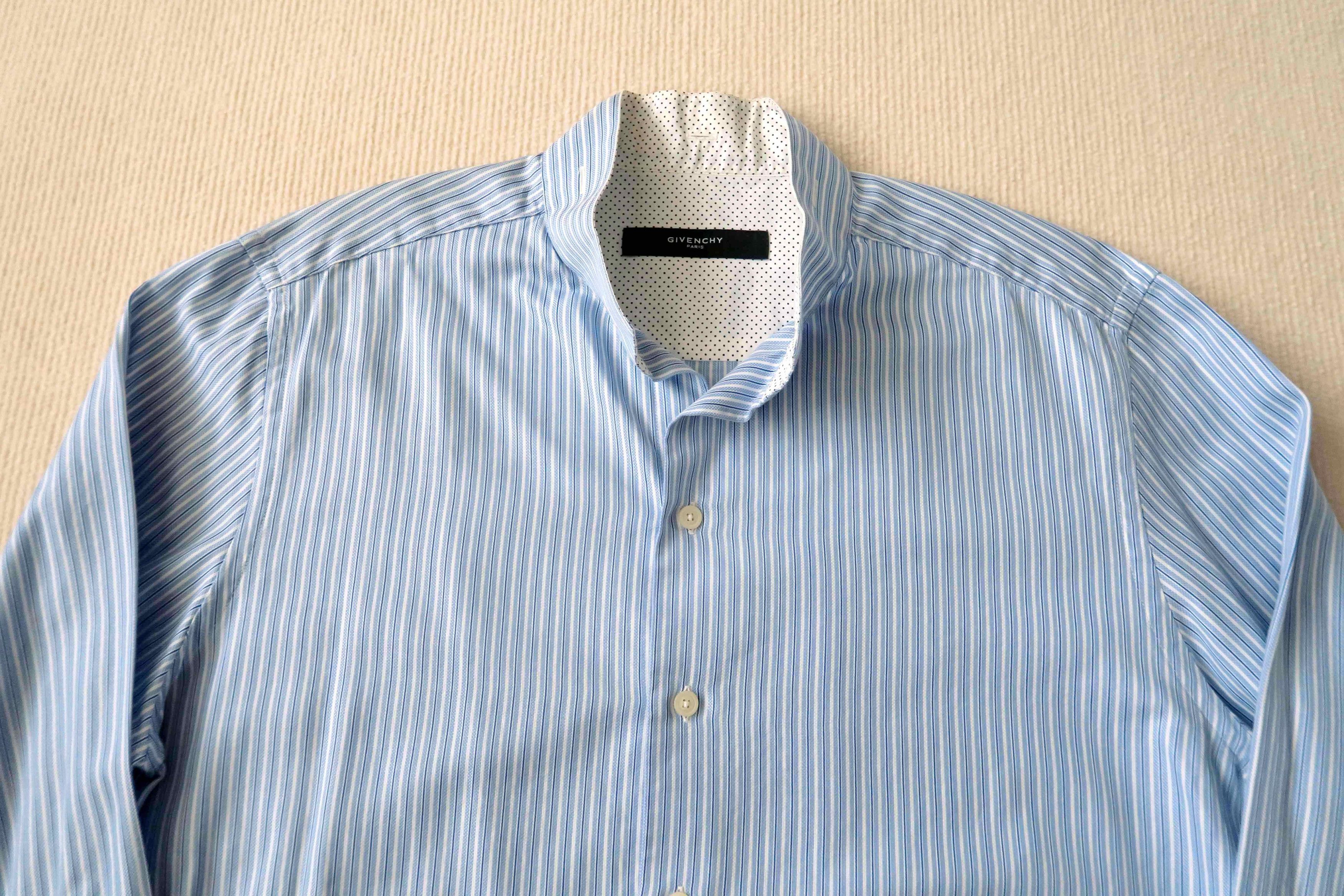 Givenchy Givenchy Blue Pinstripe Removable Collar Shirt Size US XL / EU 56 / 4 - 13 Thumbnail