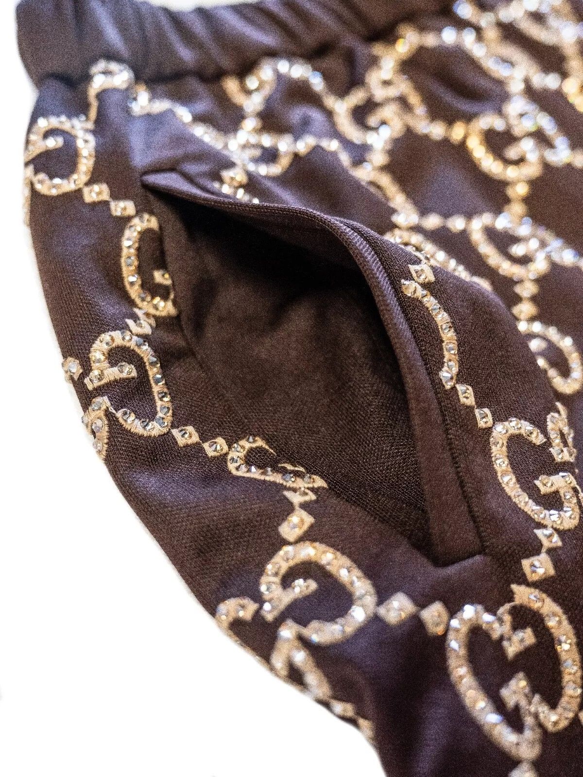 Gucci GUCCI NOJUM 690487 Brown Embroidered Trouser Pant Track Size US 28 / EU 44 - 6 Thumbnail