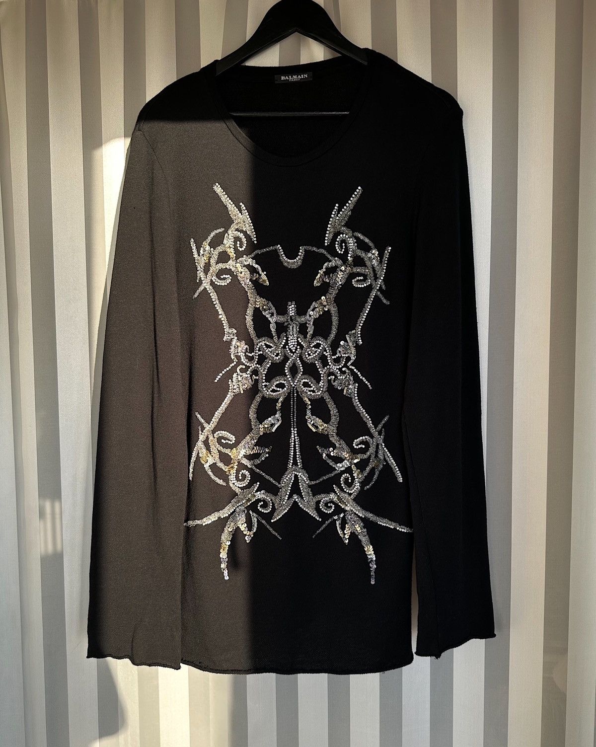 Balmain BALMAIN Decarnin FW2008 Gothic Sequin Embellished Sweater Size US M / EU 48-50 / 2 - 2 Thumbnail