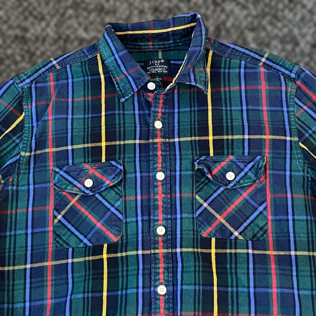 J.Crew J Crew Shirt Mens Large Heavyweight Flannel Multicolor Plaid Button Up Size US L / EU 52-54 / 3 - 1 Thumbnail