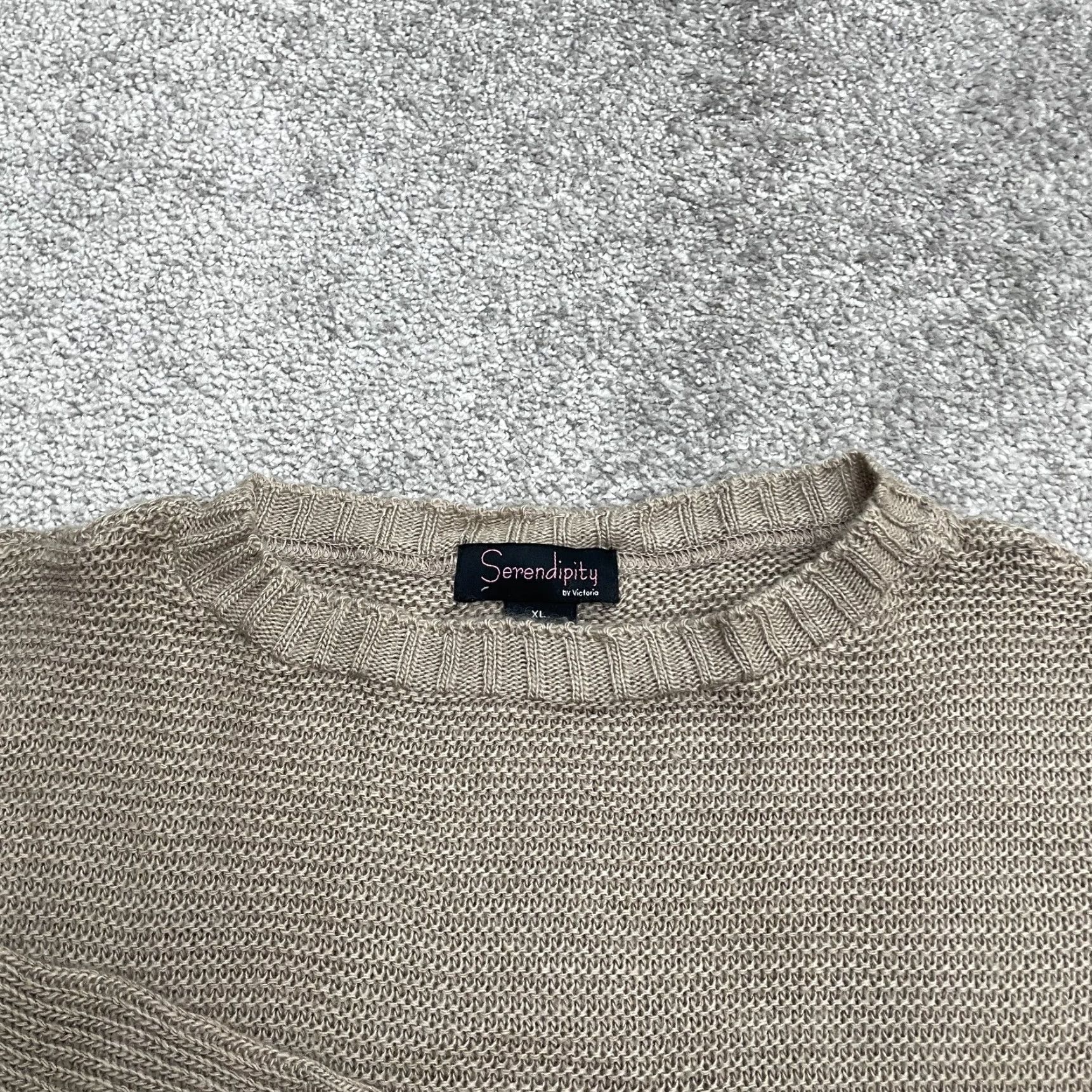 Vintage Serendipity Victoria Acrylic Cropped Sweater Womens XL Brown Ladder Sleeve Size XL / US 12-14 / IT 48-50 - 3 Thumbnail