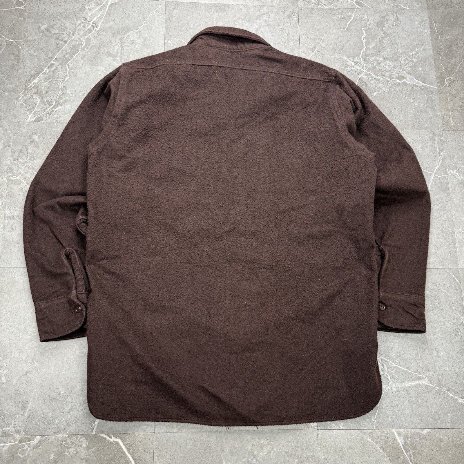 Woolrich Woolen Mills Vintage 90s Woolrich Dark Brown Wool Button Down Shirt Size US L / EU 52-54 / 3 - 4 Thumbnail