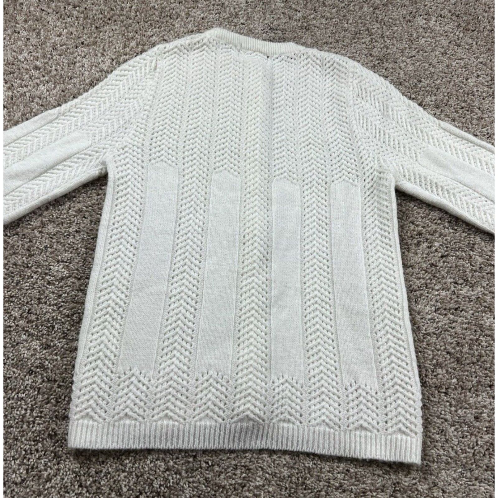 Vintage VINTAGE Billie Jo Cardigan Sweater Womens White Medium 60s Knit Button Up long sleeve Secretary/Geek 1960s Mens? Girls? Size M / US 6-8 / IT 42-44 - 7 Thumbnail