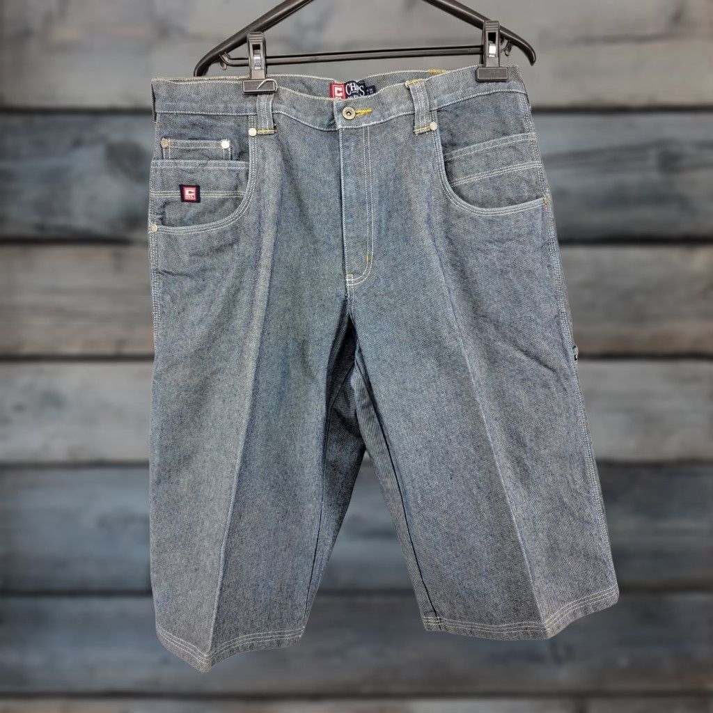 Ralph Lauren VINTAGE Ralph Lauren CHAPS Carpenter Denim Shorts Mens 36 Baggy 90s Hammer Loop Casual blue 1990s Mens Size US 36 / EU 52 - 1 Thumbnail