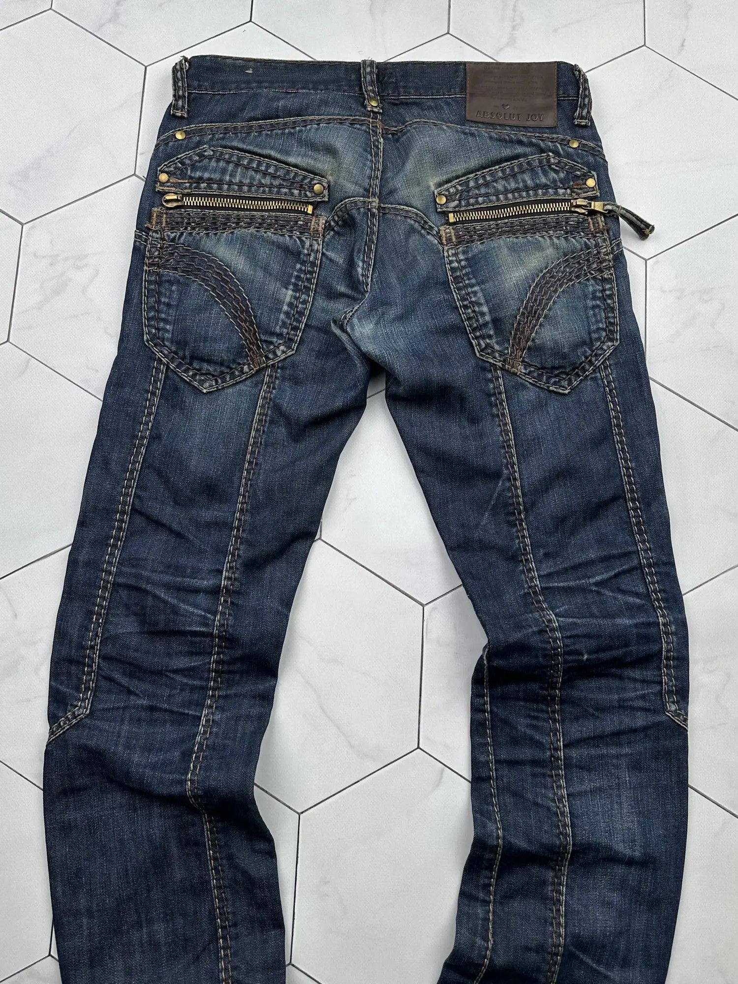 Absolut Joy Absolut Joy Faded Jeans With Zipped Pocket (B412) Size US 31 - 10 Thumbnail