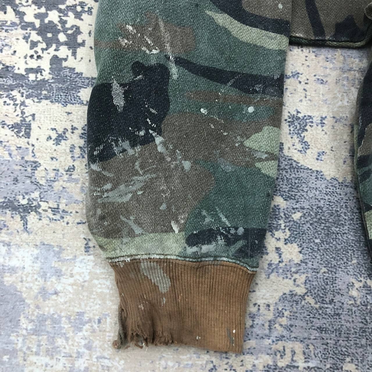 Champion × Vintage Y477 VTG RIPPED PAINTER CAMOUFLAGE CHAMPION HOODIE Size US XL / EU 56 / 4 - 6 Thumbnail