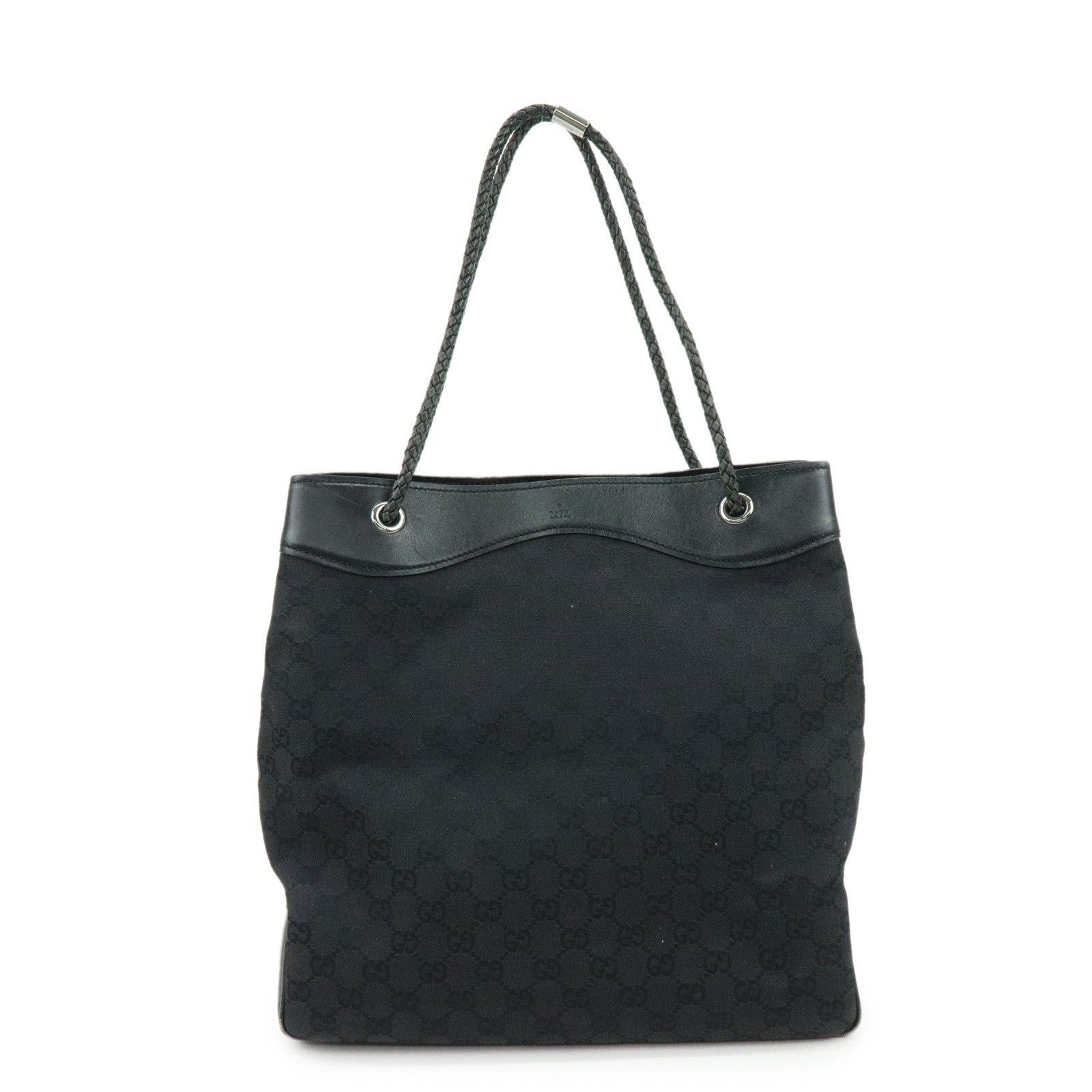 Gucci Gucci GG Canvas & Leather Shoulder Bag Black Size ONE SIZE - 1 Thumbnail