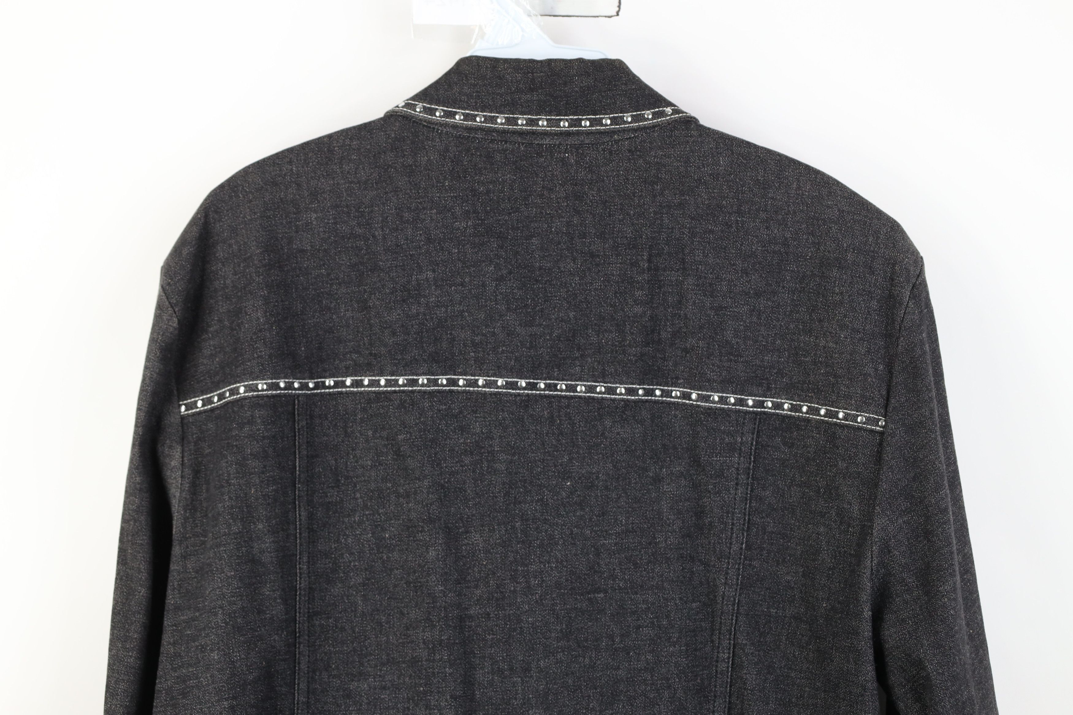 St. John Vintage 90s St John Sport Full Zip Denim Jacket Gray USA Size L / US 10 / IT 46 - 16 Thumbnail