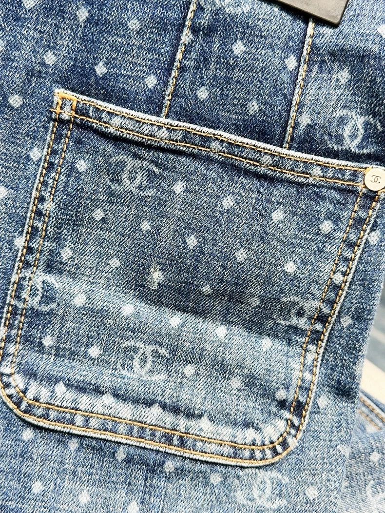 Chanel Chanel 23P blue polka dot double C jeans Size 25" / US 0 / IT 36 - 6 Thumbnail