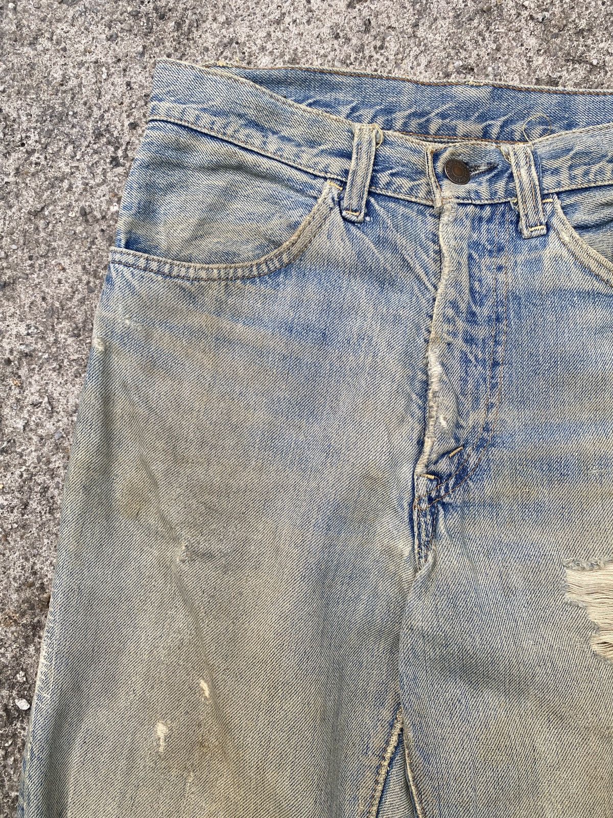 Vintage 60s Levis Orange Tab Capital E Distressed Flare Denim Size US 28 / EU 44 - 10 Thumbnail