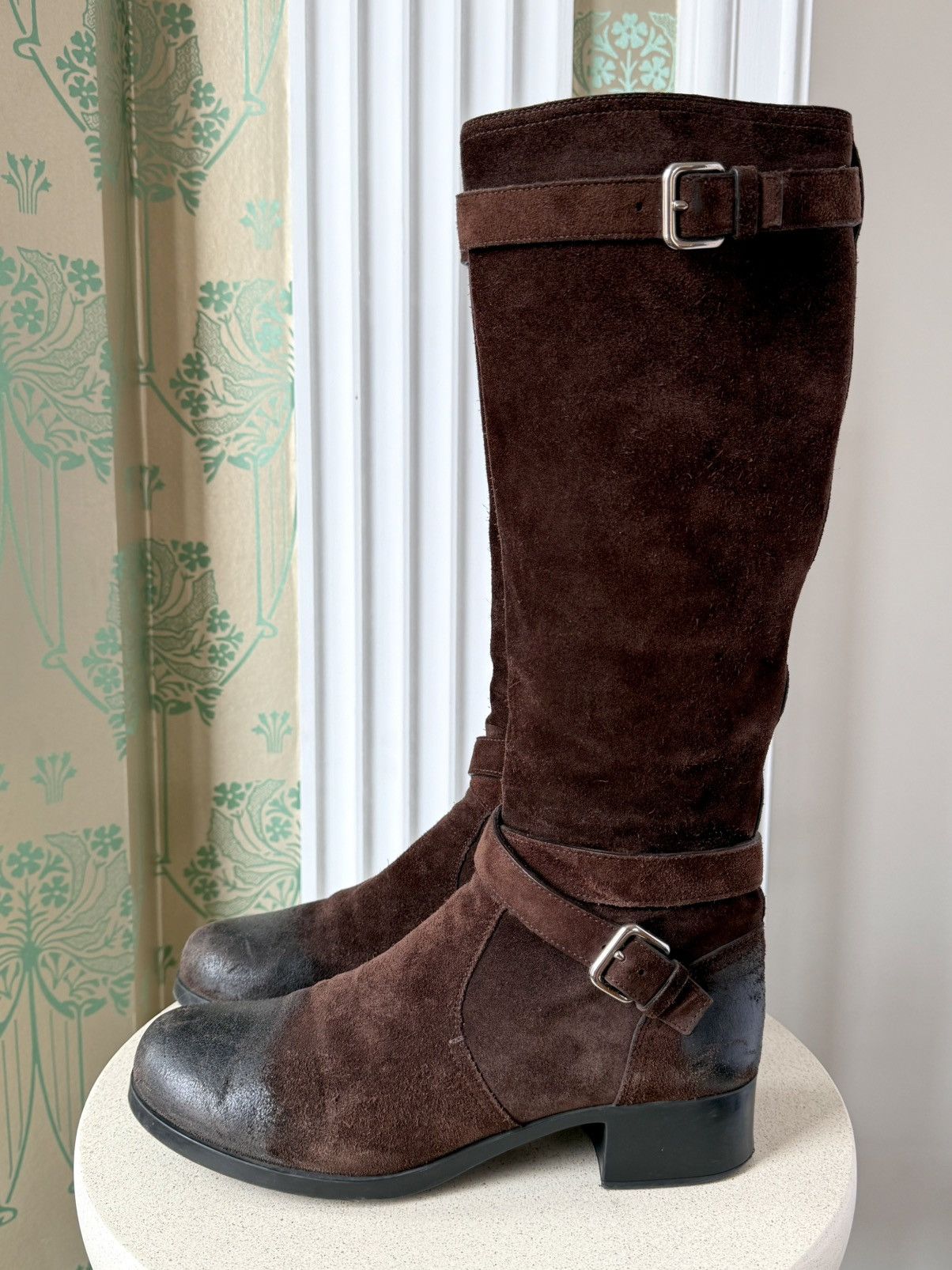 Prada Prada Sport Brown Suede and Leather Moto Knee Boots 38.5 Size US 8.5 / IT 38.5 - 2 Thumbnail