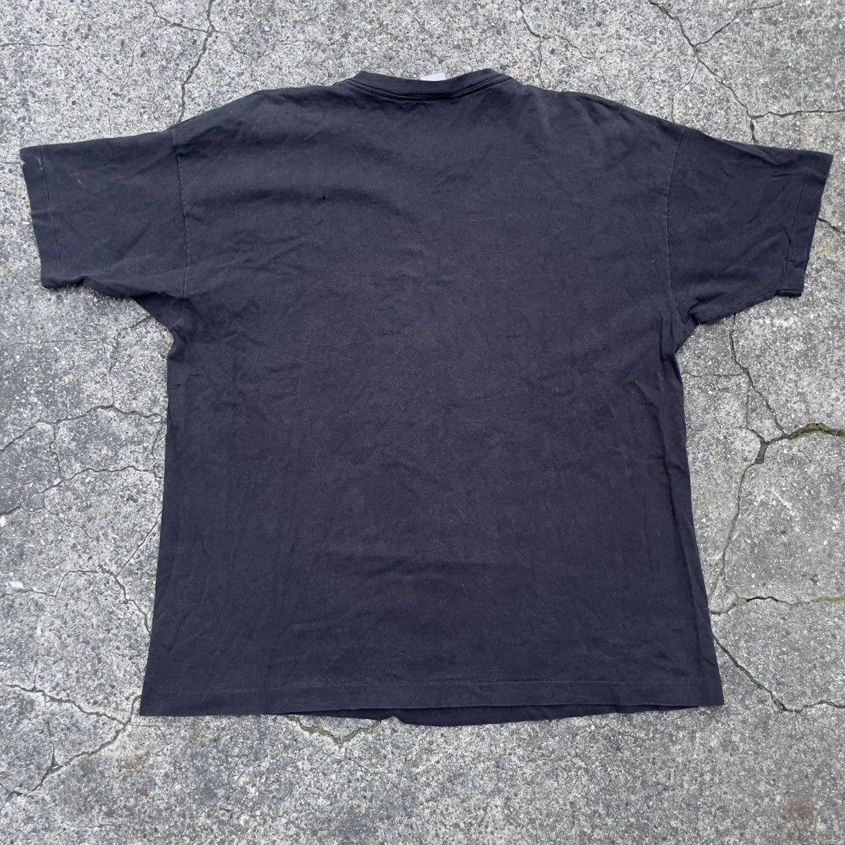 Fruit Of The Loom Vtg 90s FRUIT OF THE LOOM Black Blank Single Stitch Shirt Size US XL / EU 56 / 4 - 6 Thumbnail