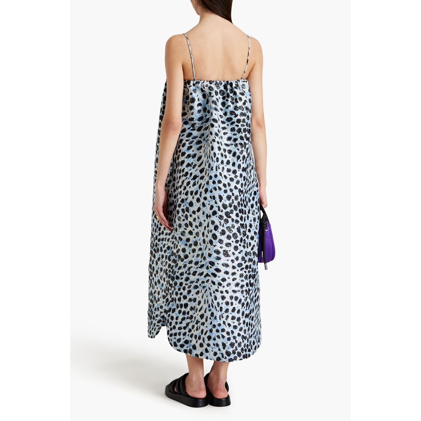 Ganni GANNI Jacquard Midi Dress Egret blue size 38 / M / US 6 NWT Size M / US 6-8 / IT 42-44 - 17 Thumbnail