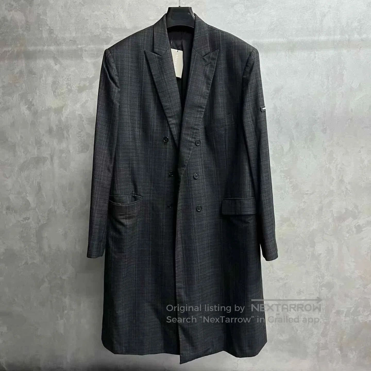 Balenciaga Balenciaga Gray Logo Embroidered Stripe Coat. Size US S / EU 44-46 / 1 - 1 Thumbnail