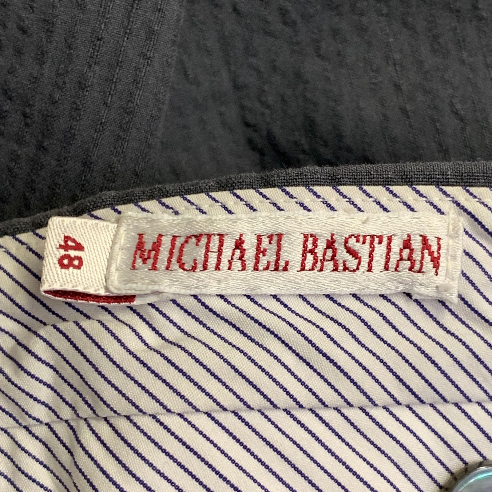 Michael Bastian MICHAEL BASTIAN Grey Seersucker Cotton Tapered Casual Pants Size US 32 / EU 48 - 4 Thumbnail