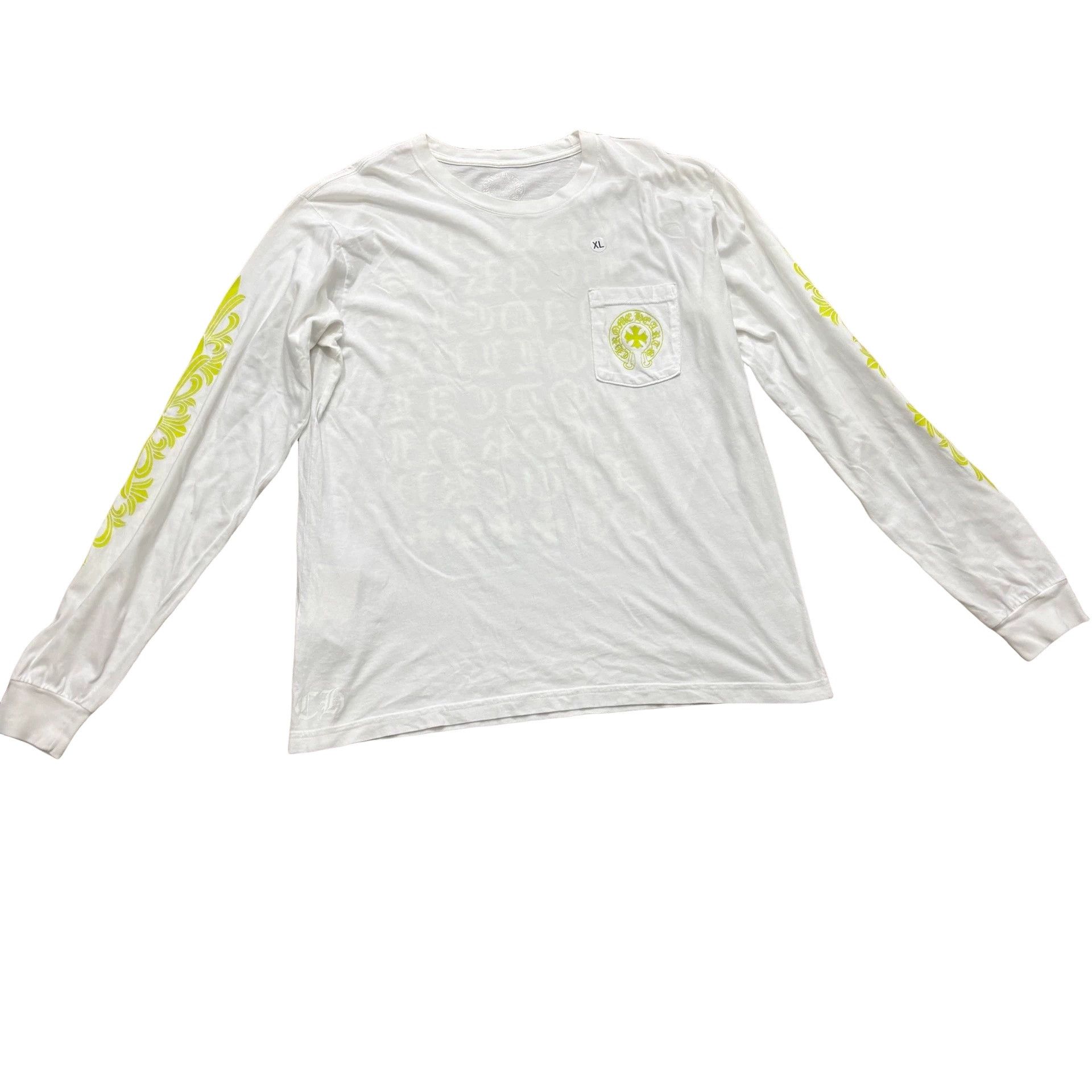 Chrome Hearts Chrome Hearts Neon Yellow Logo Long Sleeve Shirt XL Size US XL / EU 56 / 4 - 1 Thumbnail