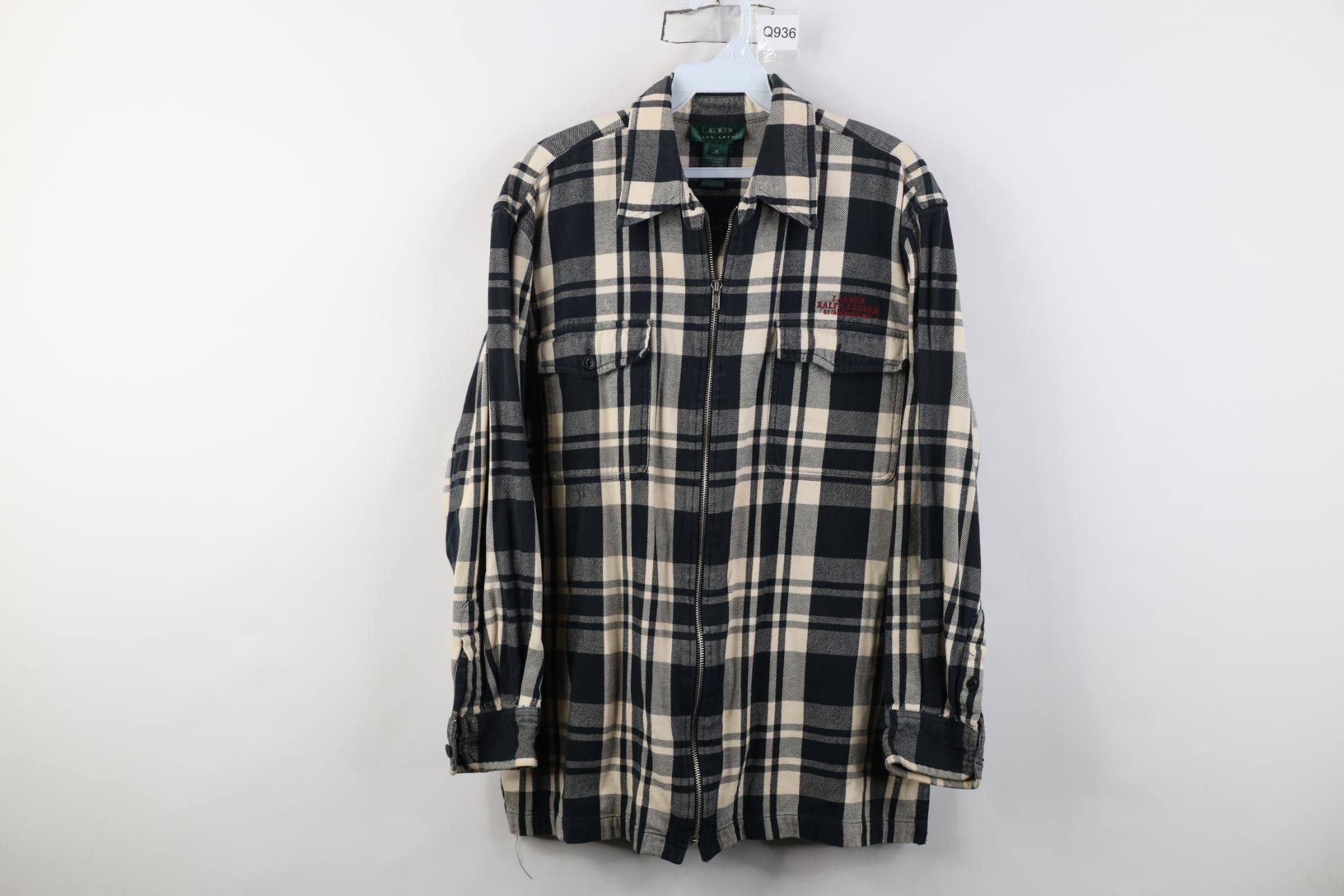 Polo Ralph Lauren Vintage 90s Ralph Lauren Spell Out Flannel Shirt Zip Jacket Size M / US 6-8 / IT 42-44 - 1 Thumbnail