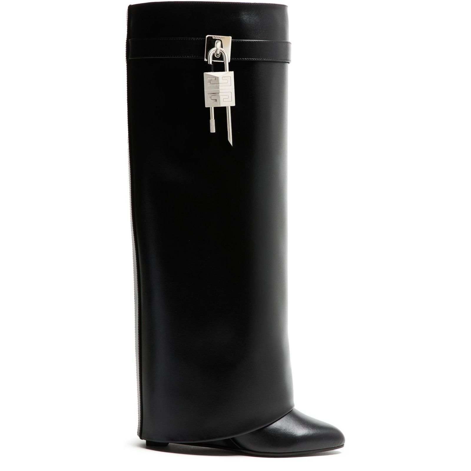 GIVENCHY Shark Lock Black Leather 90mm Ankle Boots New & Aut