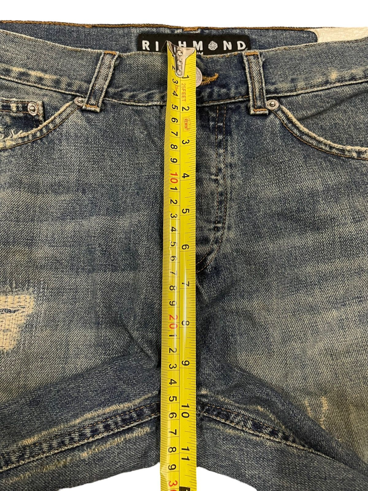 Richmond Denim Vintage Richmond Denim Blue Wash Distress Baggy Jeans Size US 31 - 16 Thumbnail