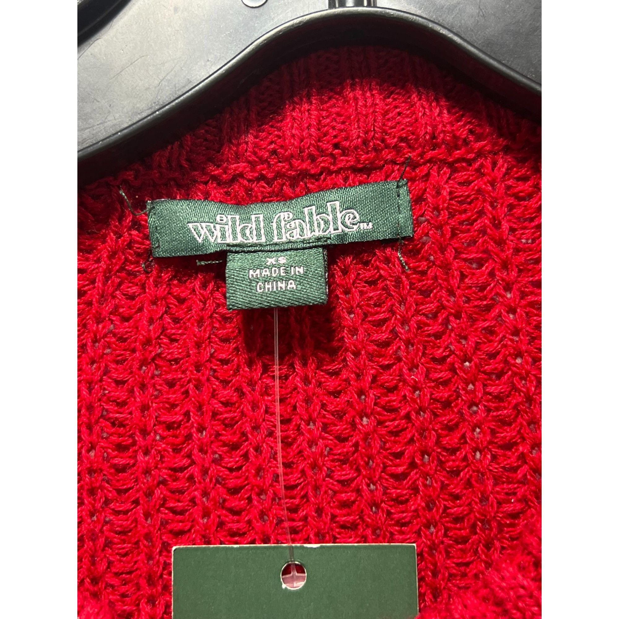 Other Wild Fable - Women's Cropped Long Sleeve Sweater - Red - Ext Size XS / US 0-2 / IT 36-38 - 9 Thumbnail