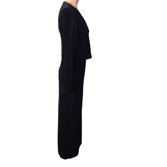 Vintage Vintage Black Velvet Maxi Dress & Cardigan Set Womens Small Size S / US 4 / IT 40 - 4 Thumbnail