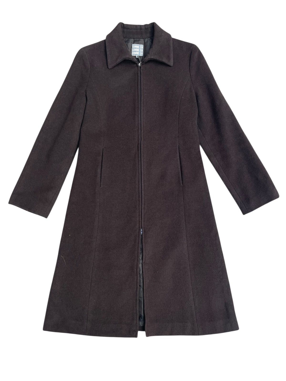 Comme Ca Ism 🇯🇵 Comme Ca Dark Purple Zip-Up Wool Long Coat Size S / US 4 / IT 40 - 1 Thumbnail