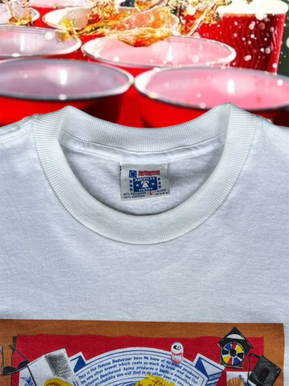 Vintage Late 80’s Budwiser beer grapic tee Size US L / EU 52-54 / 3 - 2 Thumbnail