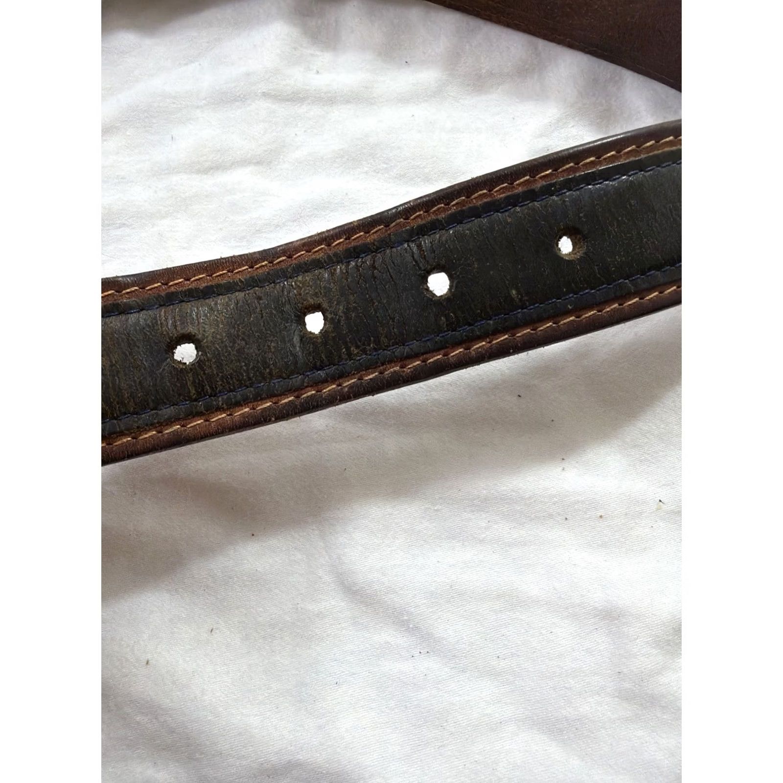 Vintage VINTAGE Unbranded Belt Leather Brown 36 Men Casual Accessory Belt Mens 36 Brown Leather Vintage Fashion 90s Size 36 - 7 Thumbnail